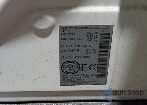 2017 Nissan Rogue S/Sl/Sv from USA, damaged, VIN 5N1AT2MTXHC764522